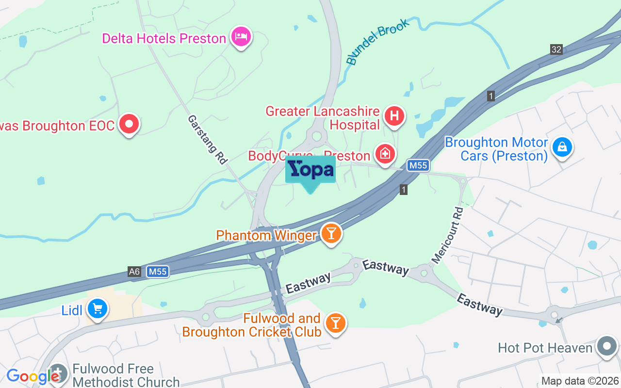Map showing the location of PR3 5BQ
