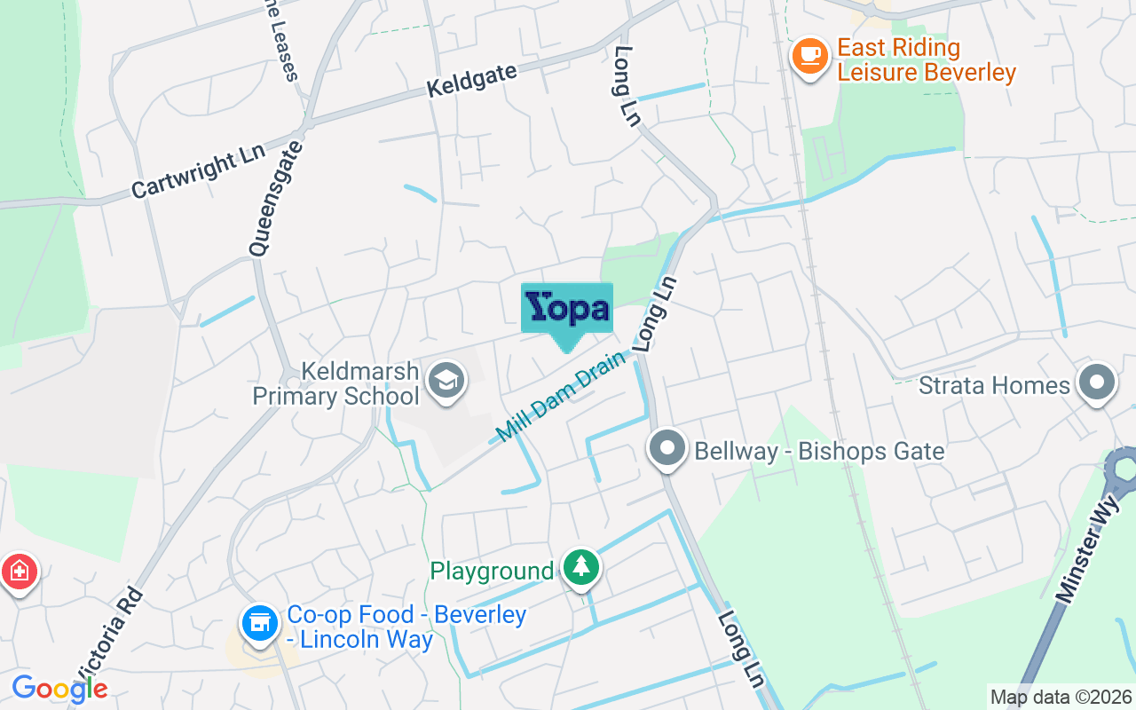 Map showing the location of HU17 8ED