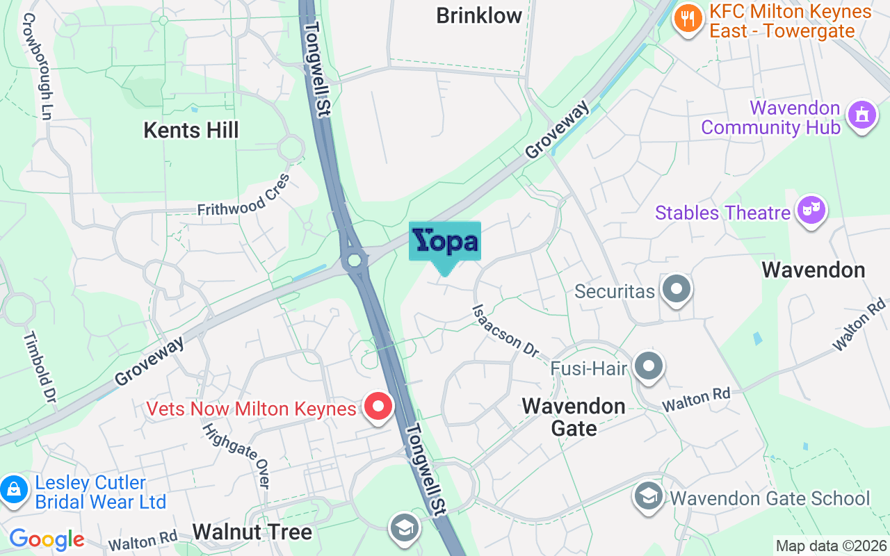 Map showing the location of MK7 7DG