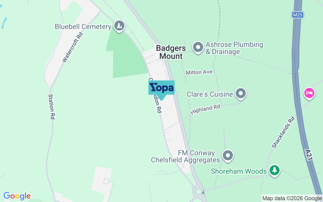Map showing the location of TN14 7AE