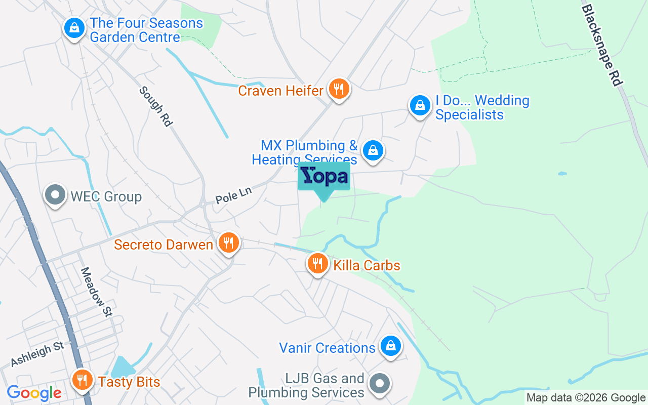 Map showing the location of BB3 3RZ