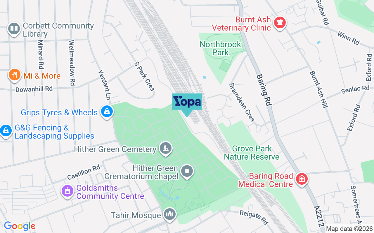 Map showing the location of SE6 1NA