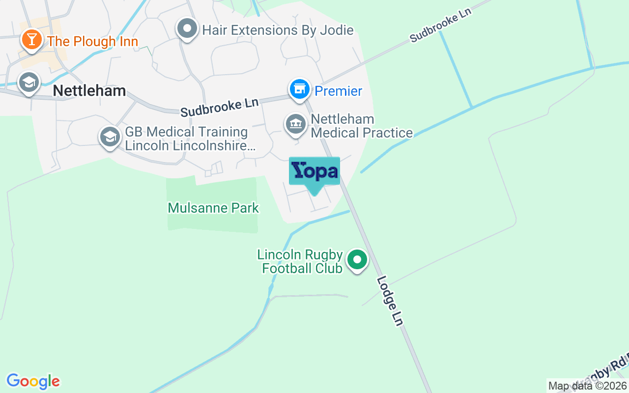 Map showing the location of LN2 2ZA