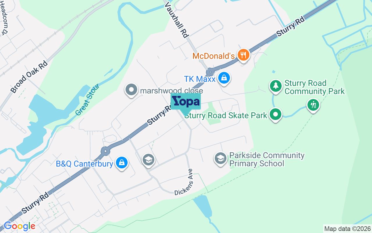 Map showing the location of CT1 1ET