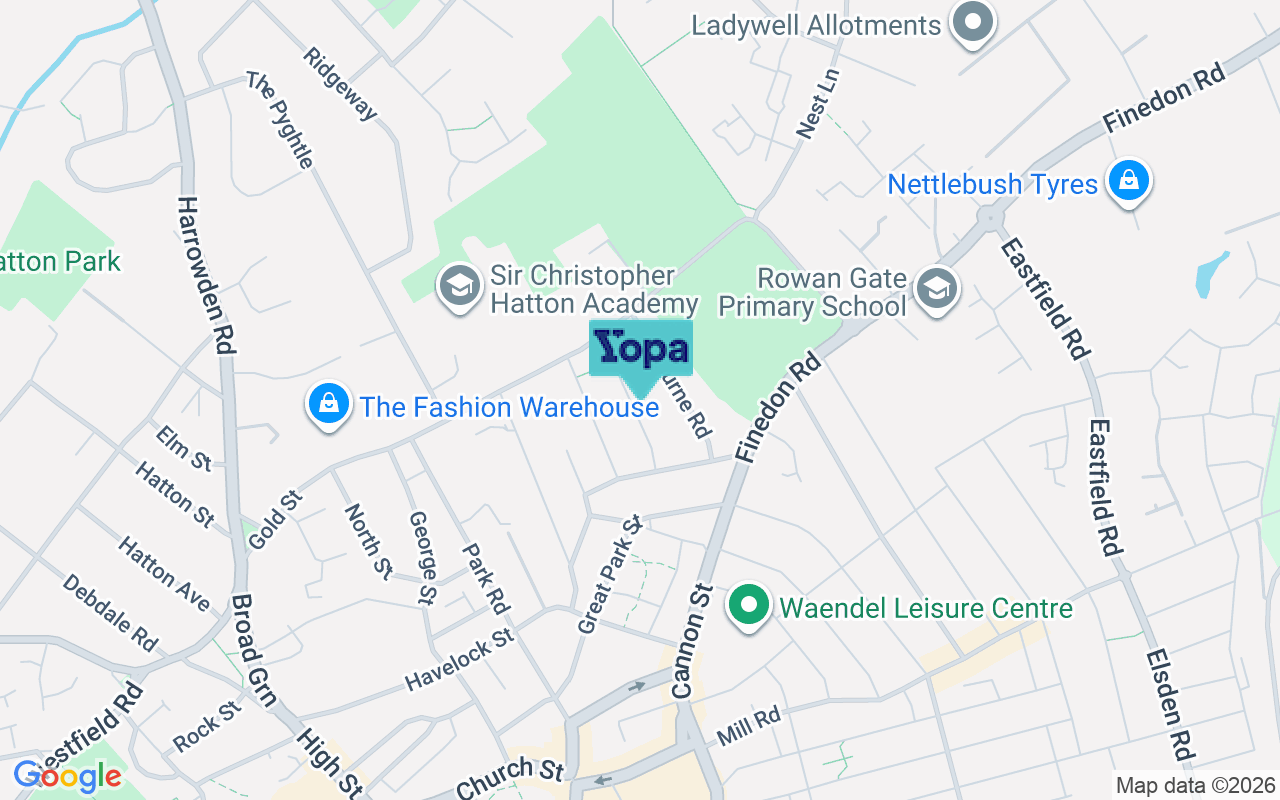 Map showing the location of NN8 4EJ