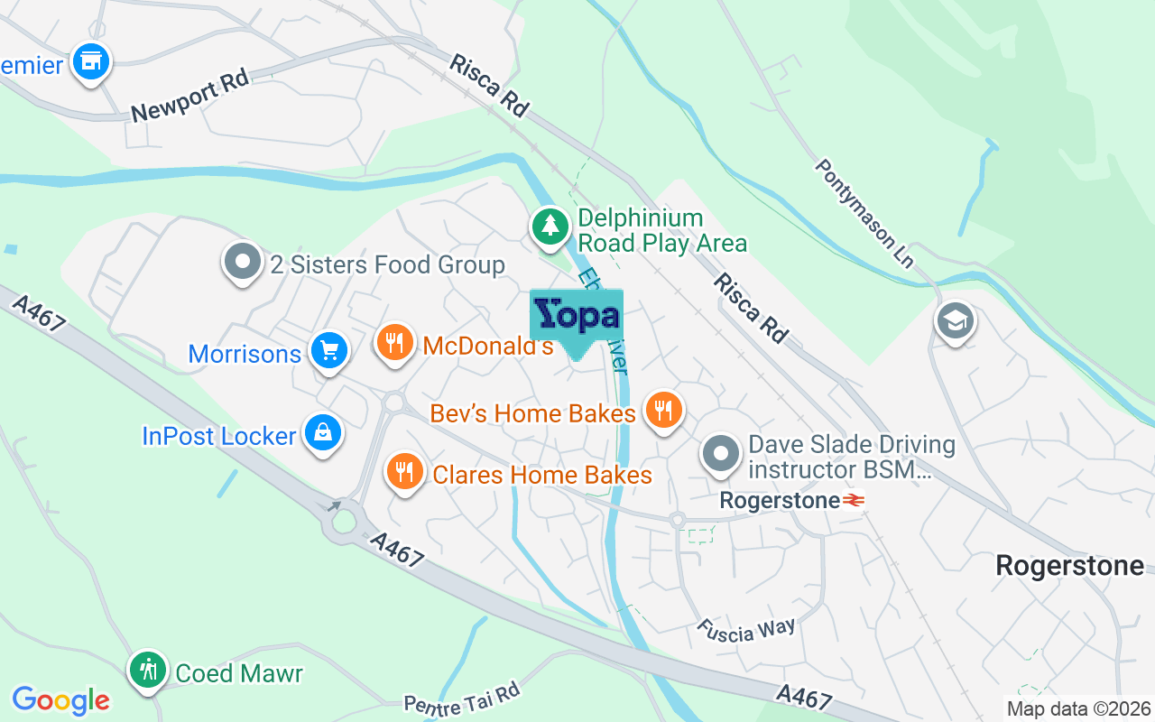 Map showing the location of NP10 9JG