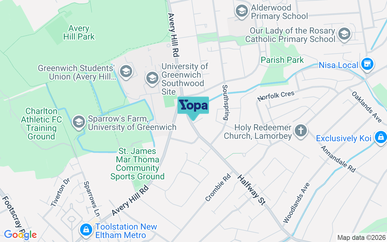 Map showing the location of DA15 8DT