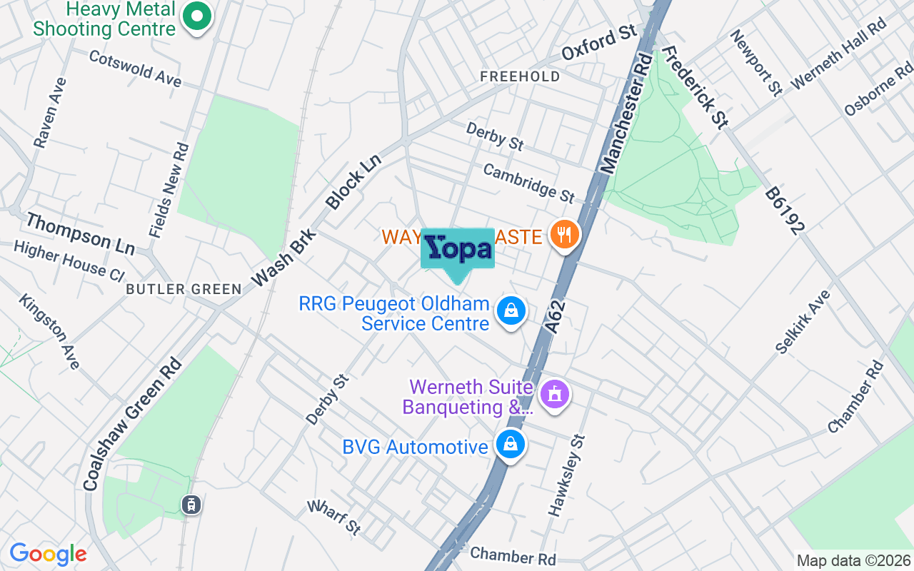 Map showing the location of OL9 7FL
