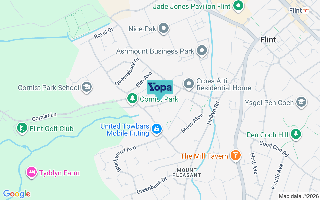 Map showing the location of CH6 5HJ