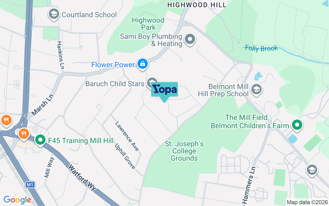 Map showing the location of NW7 4JN