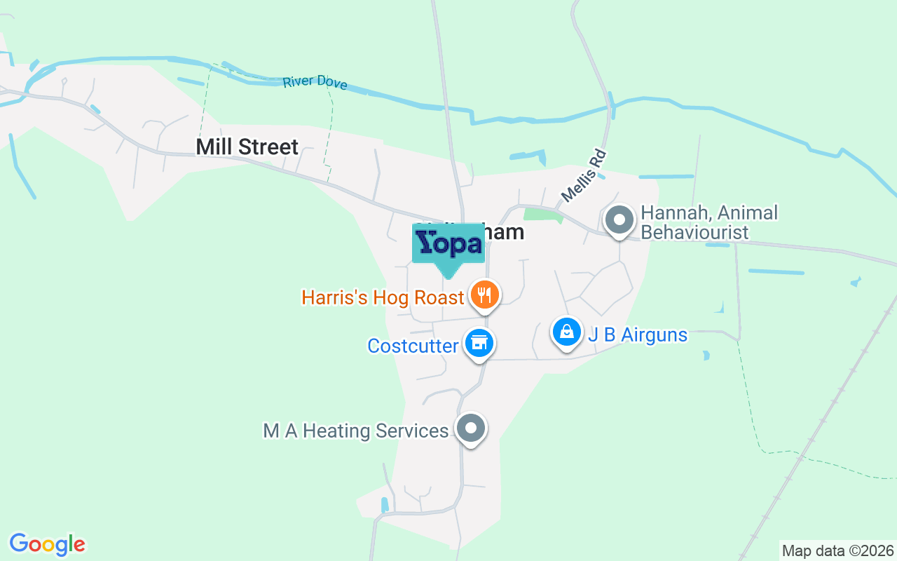 Map showing the location of IP23 8HY