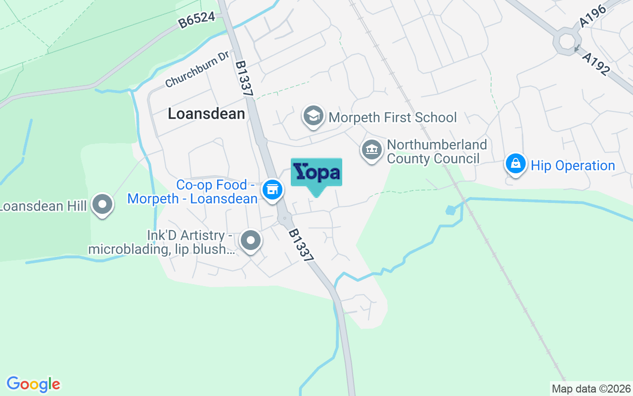 Map showing the location of NE61 2BW