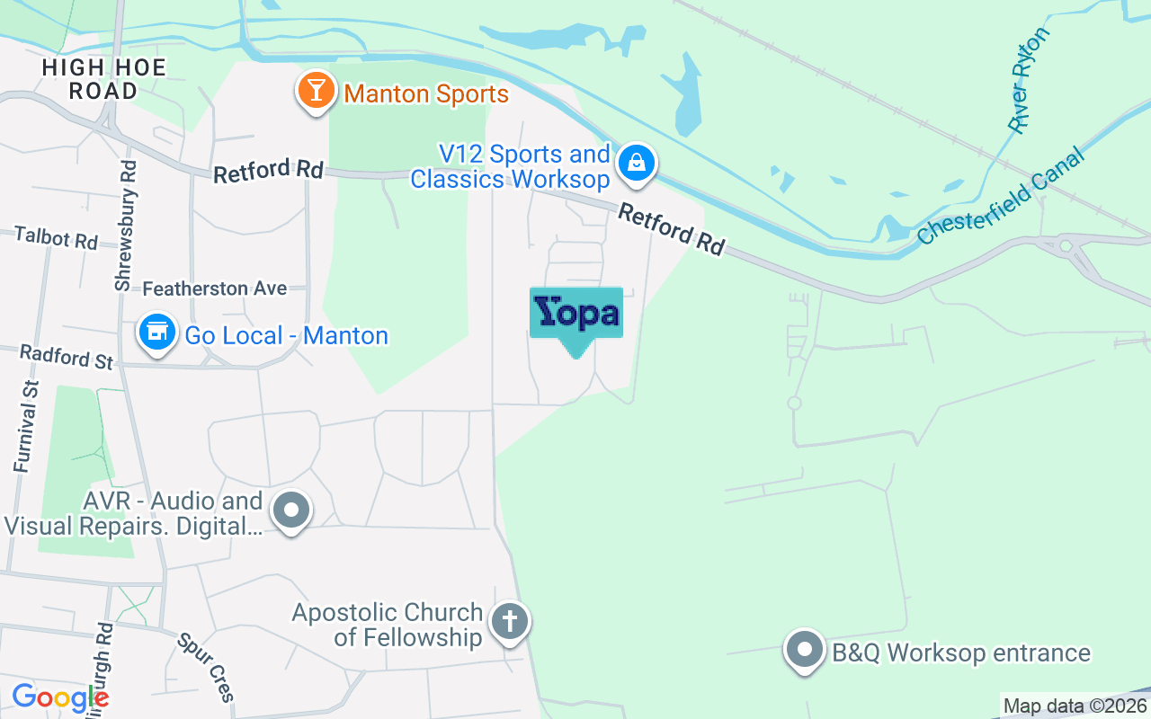 Map showing the location of S80 2QN