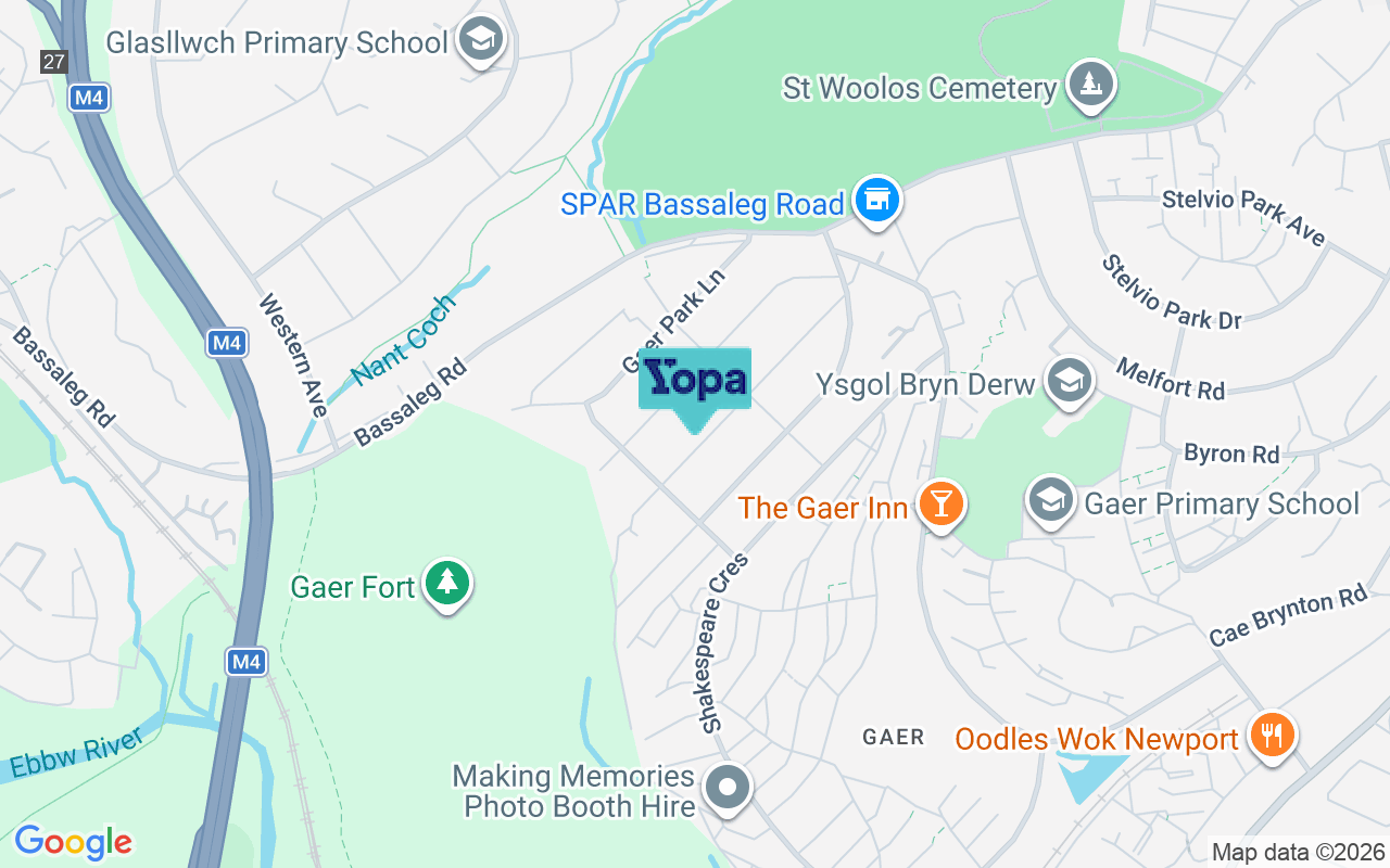 Map showing the location of NP20 3NT