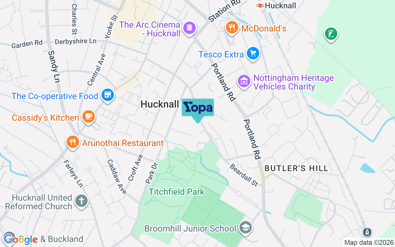 Map showing the location of NG15 7RA
