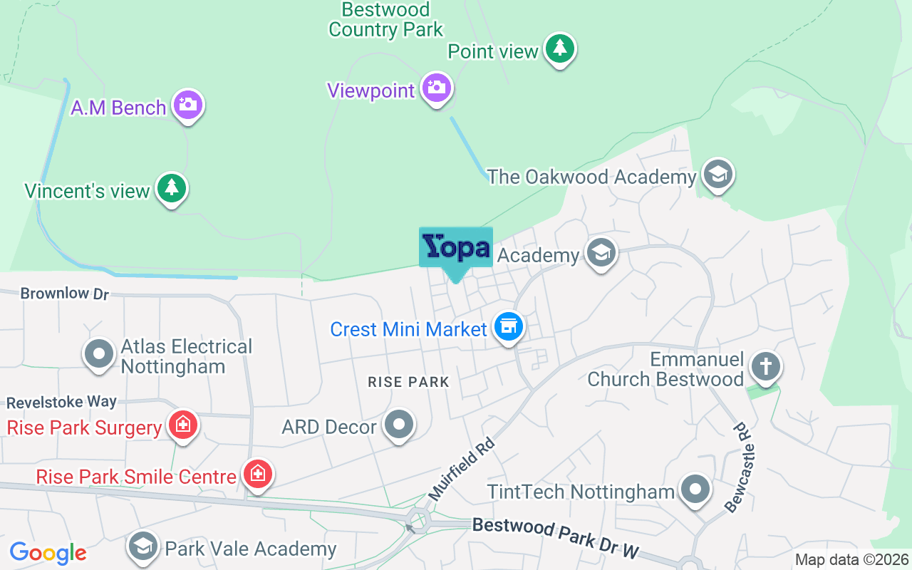 Map showing the location of NG5 9PH