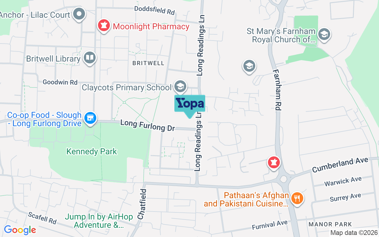 Map showing the location of SL2 1QY