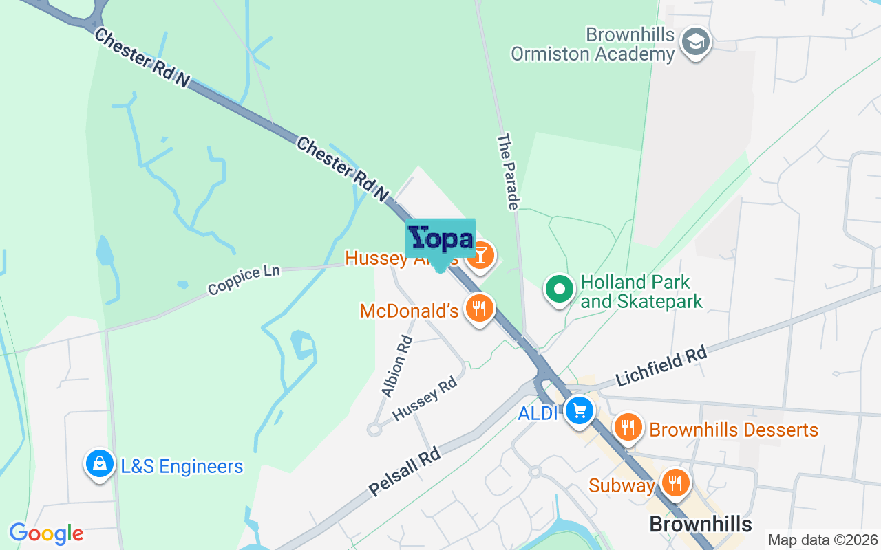 Map showing the location of WS8 7JW