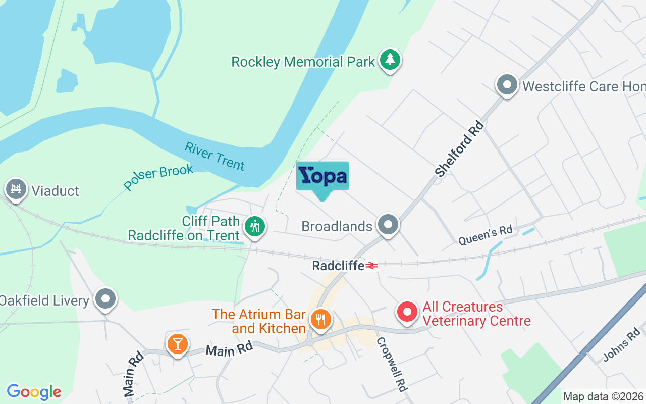 Map showing the location of NG12 1AD