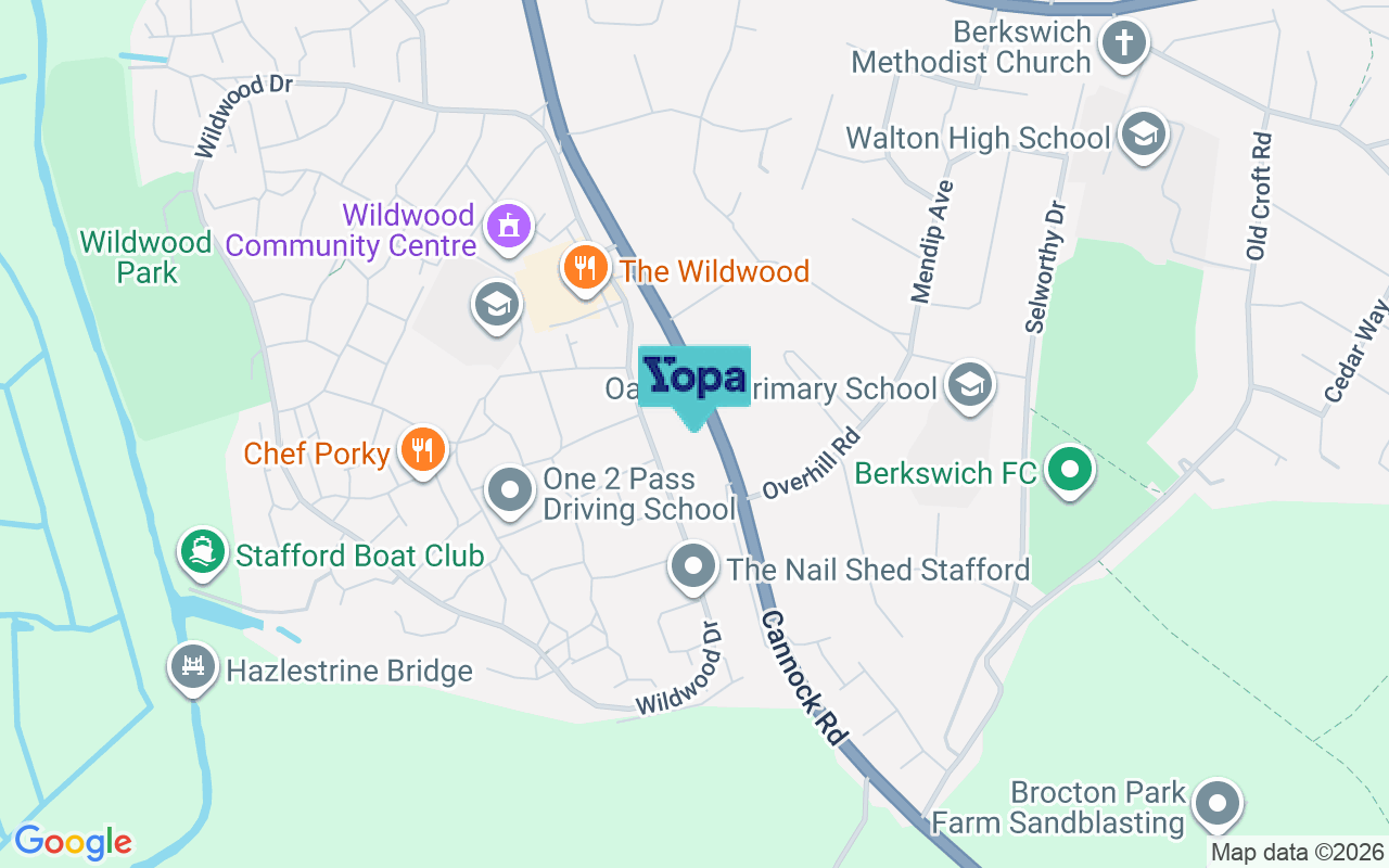 Map showing the location of ST17 0QL
