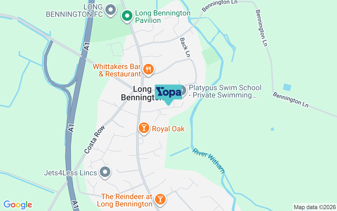 Map showing the location of NG23 5DW