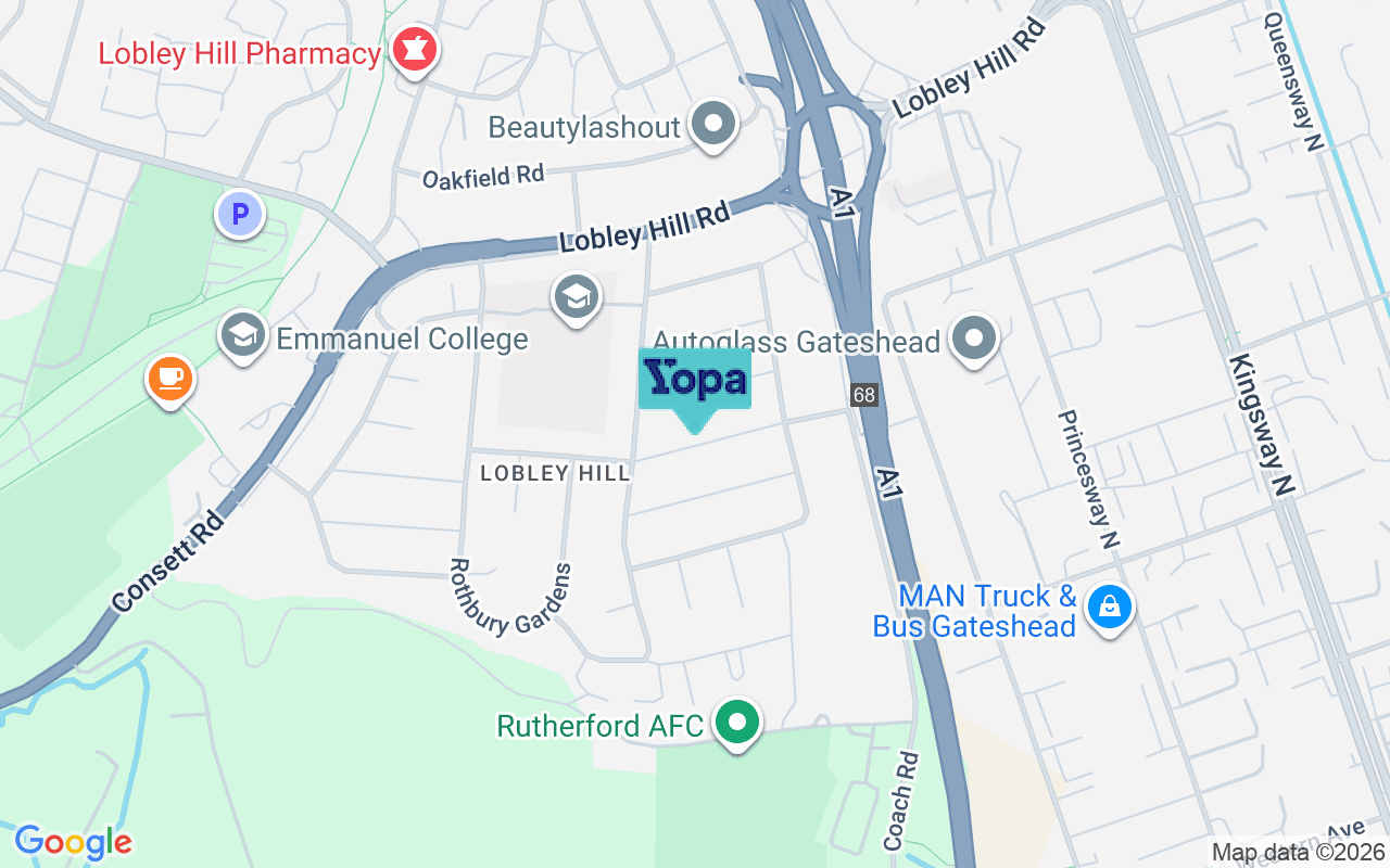 Map showing the location of NE11 0DJ