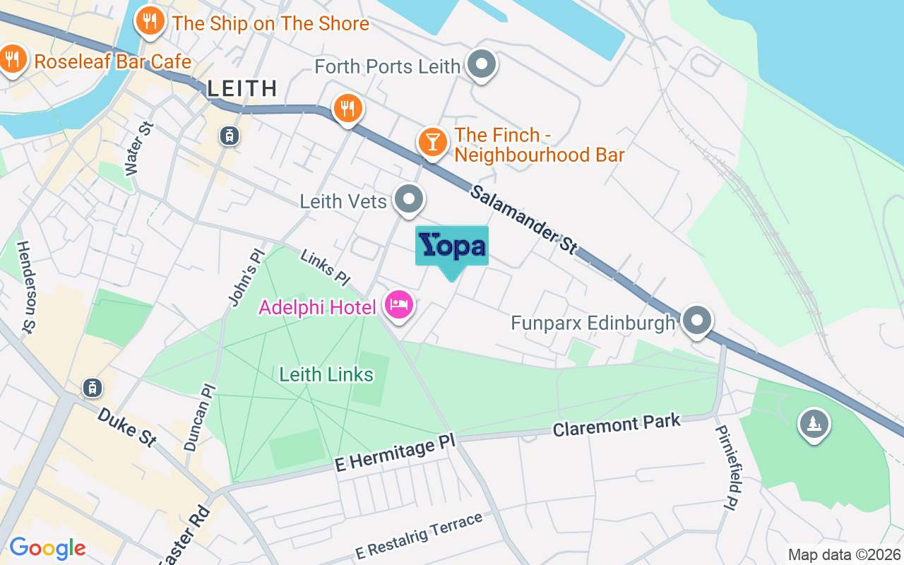 Map showing the location of EH6 7AZ