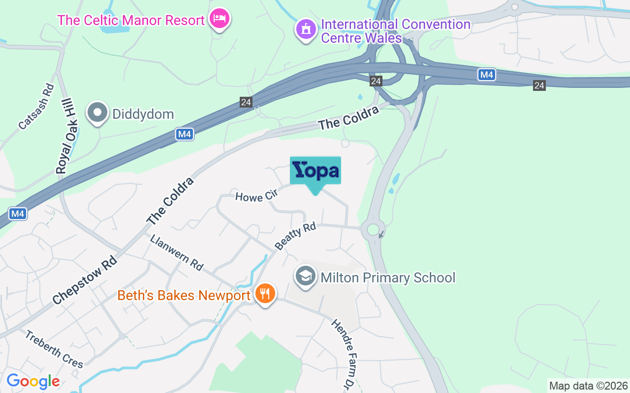 Map showing the location of NP19 9GR