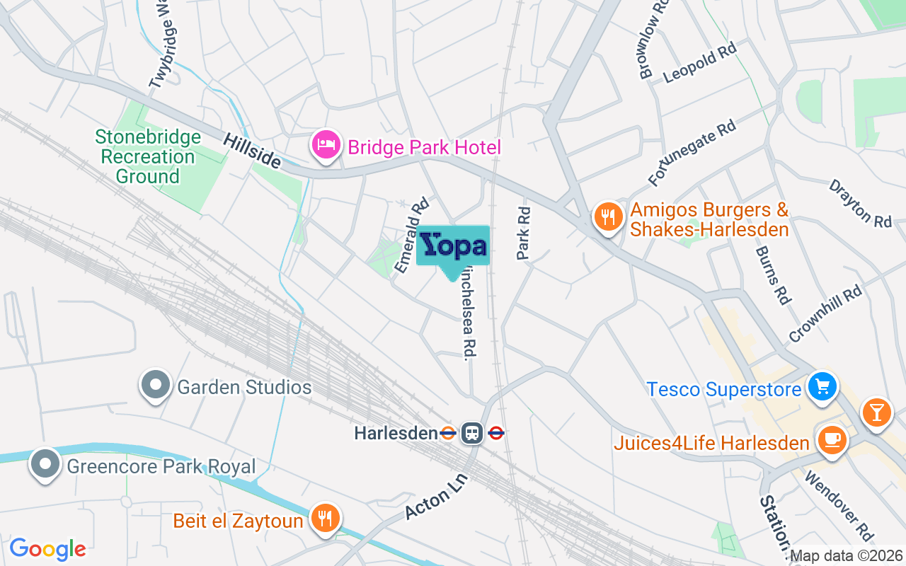 Map showing the location of NW10 8GZ
