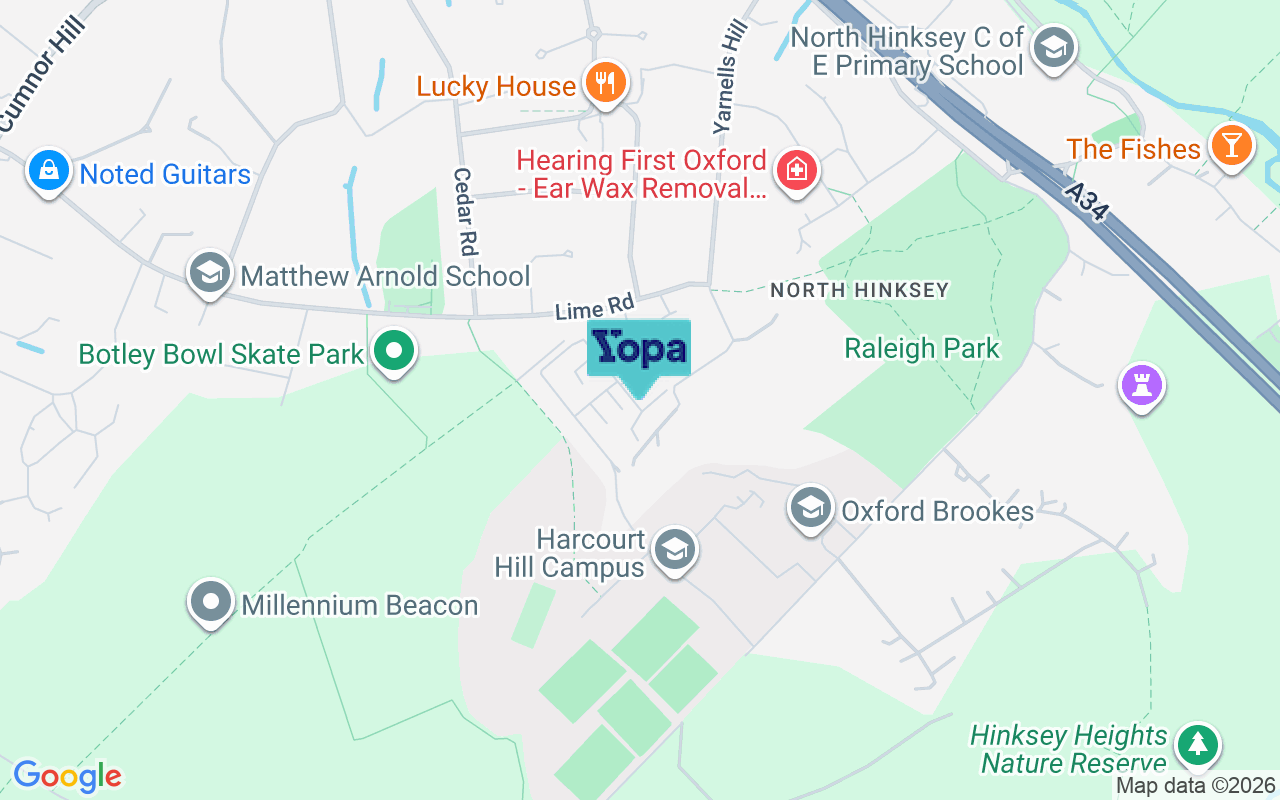 Map showing the location of OX2 9GW