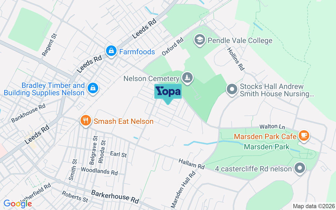 Map showing the location of BB9 8BA