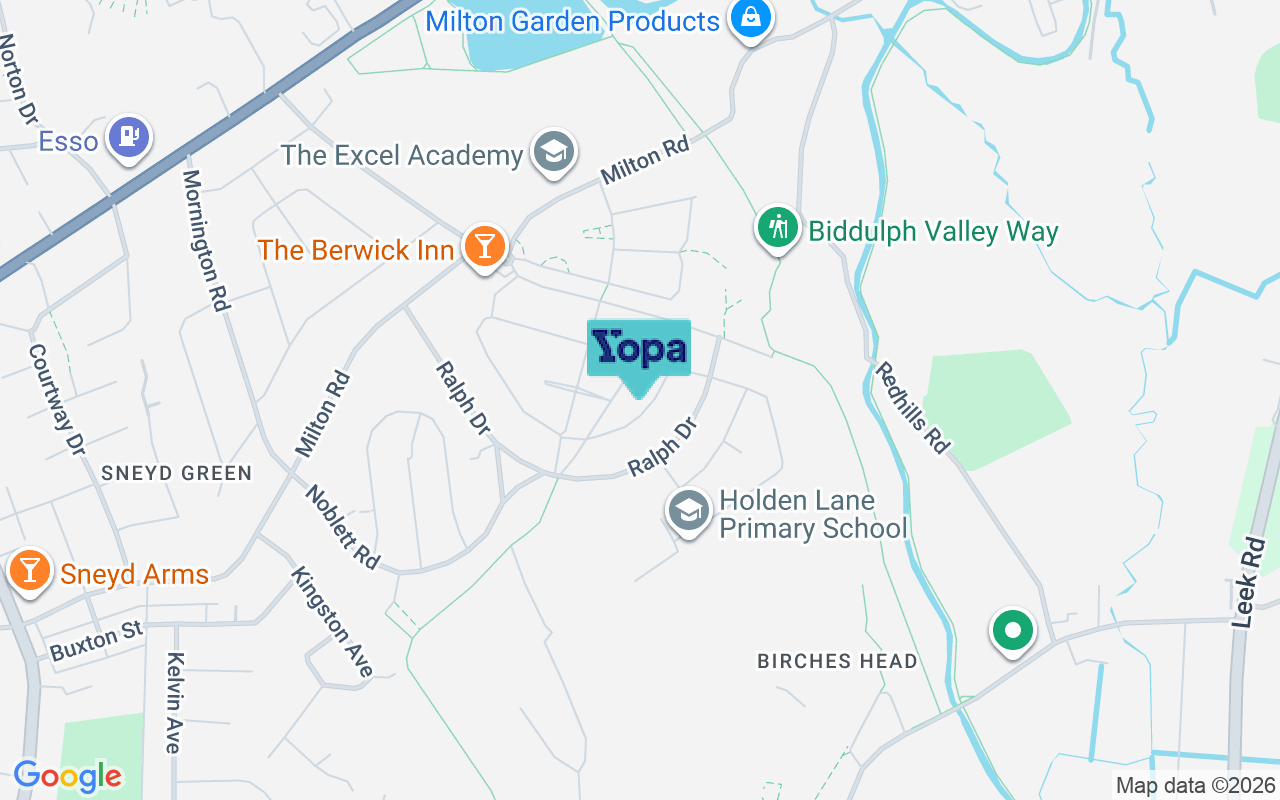 Map showing the location of ST1 6JP