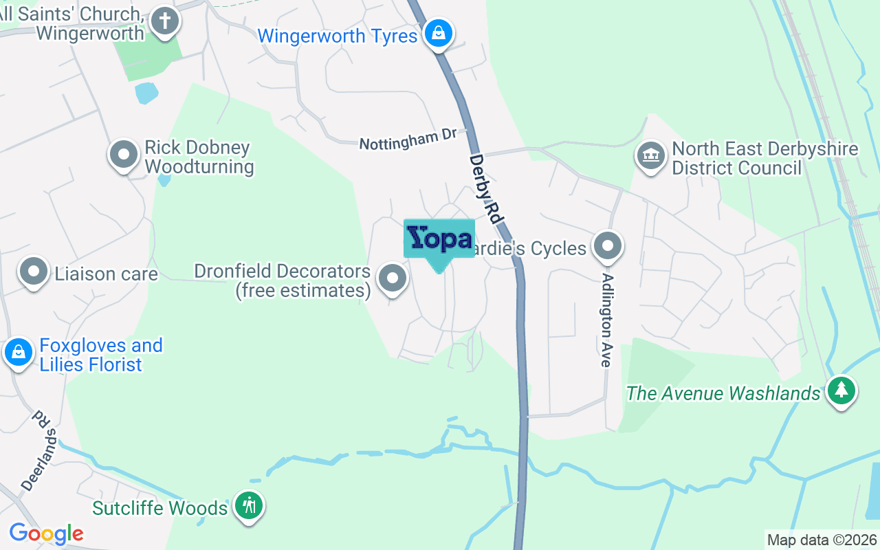Map showing the location of S42 6HP