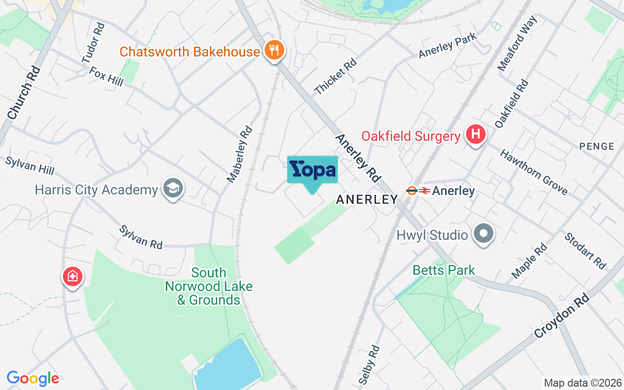 Map showing the location of SE20 8FU