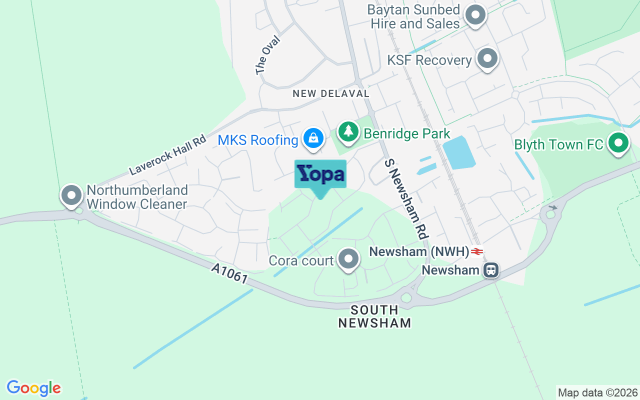 Map showing the location of NE24 4DN