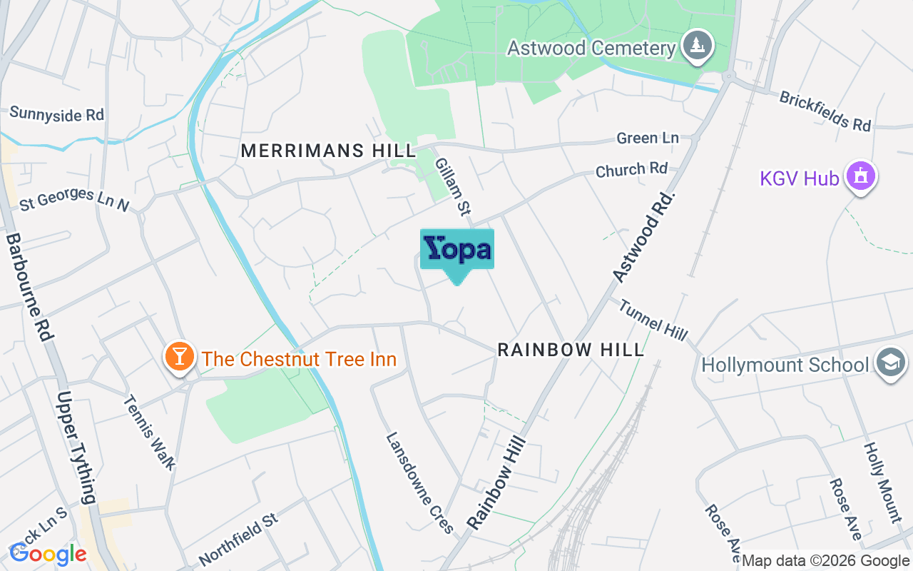 Map showing the location of WR3 8JN