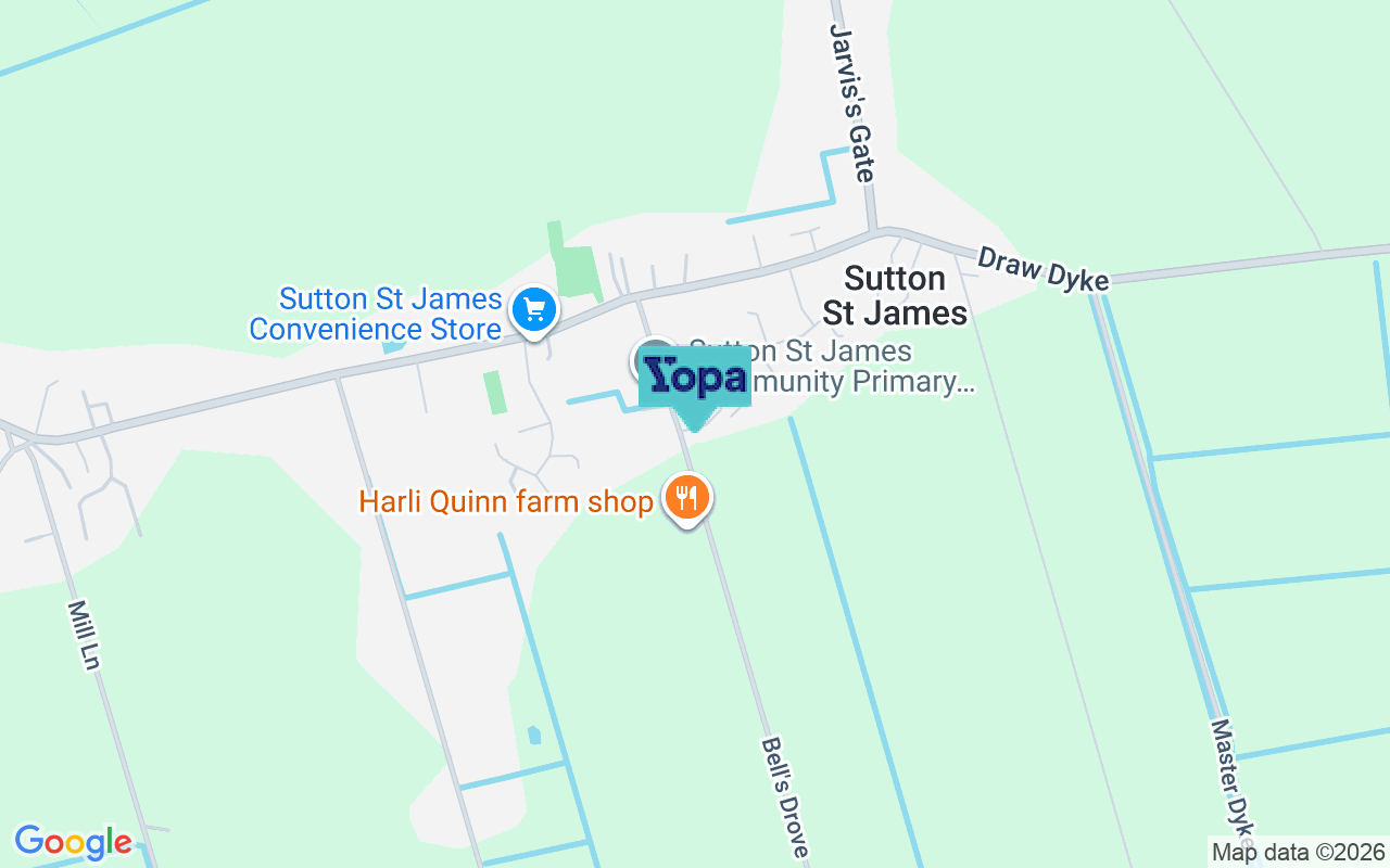 Map showing the location of PE12 0JG