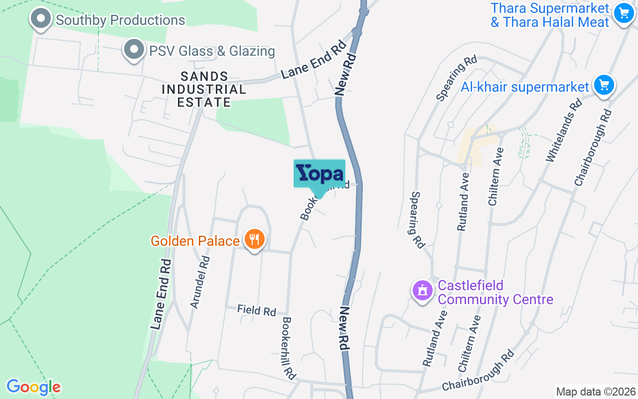 Map showing the location of HP12 4HA