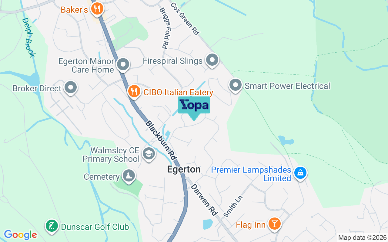 Map showing the location of BL7 9TE