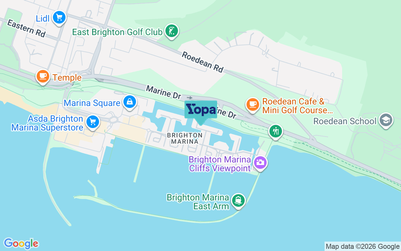 Map showing the location of BN2 5XA