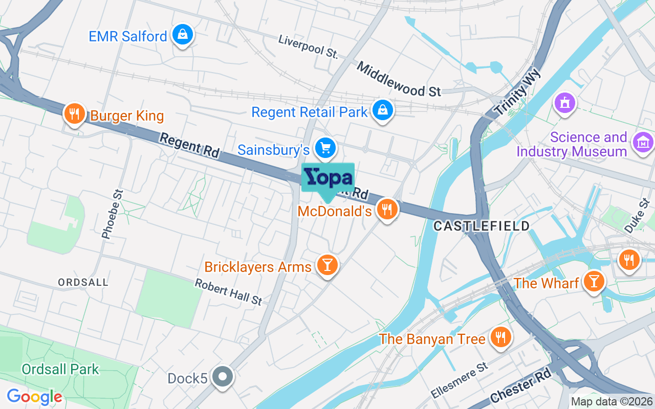 Map showing the location of M5 4TG