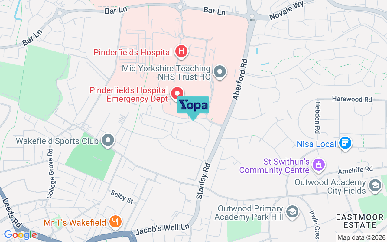 Map showing the location of WF1 4AF