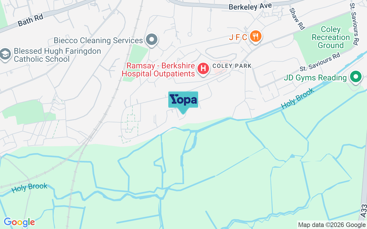 Map showing the location of RG1 6DY
