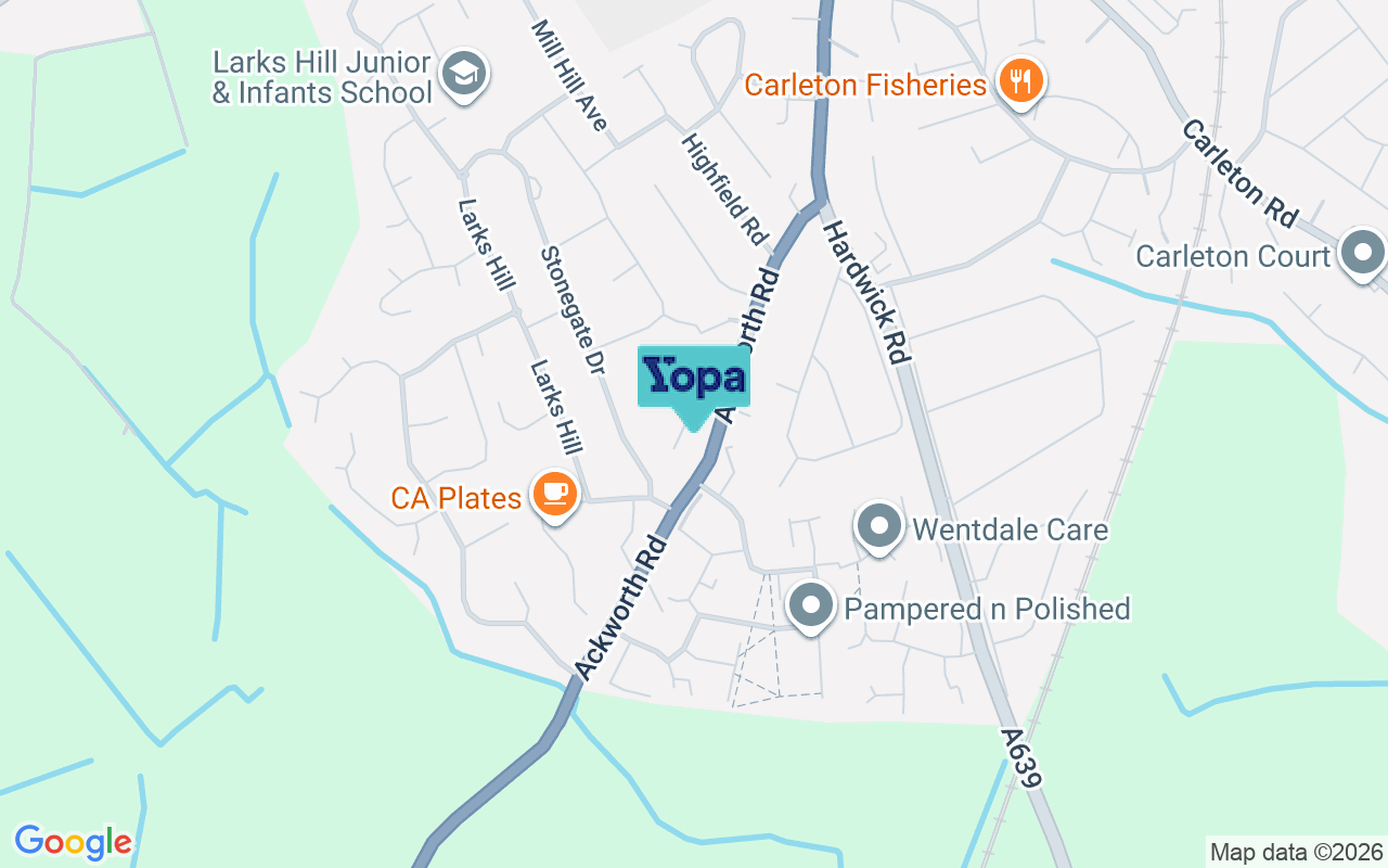 Map showing the location of WF8 4NQ