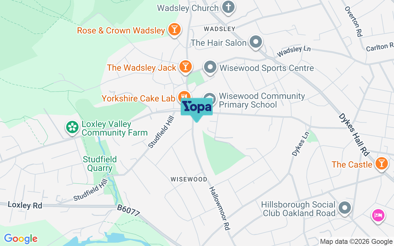 Map showing the location of S6 4XD