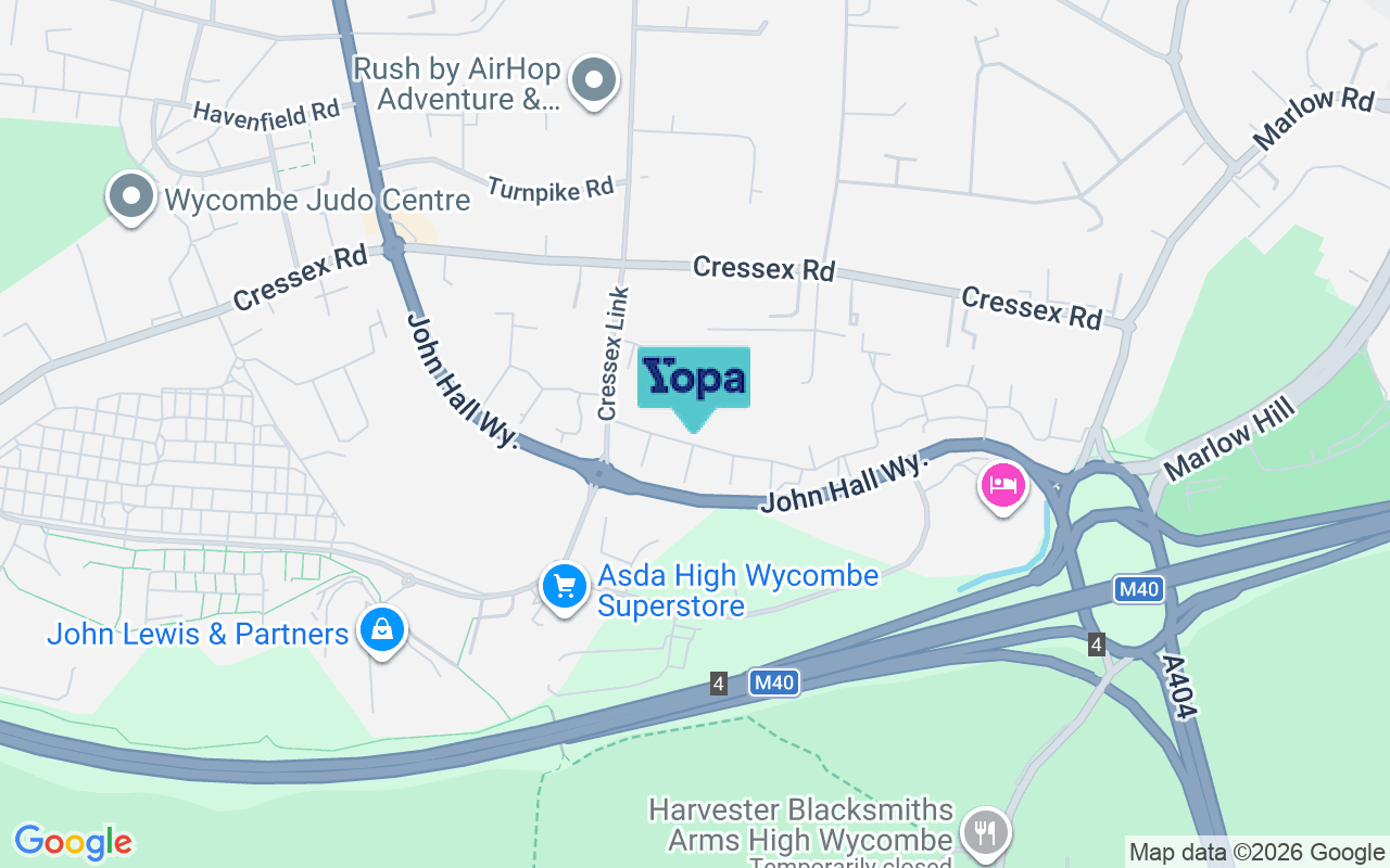 Map showing the location of HP11 1TX