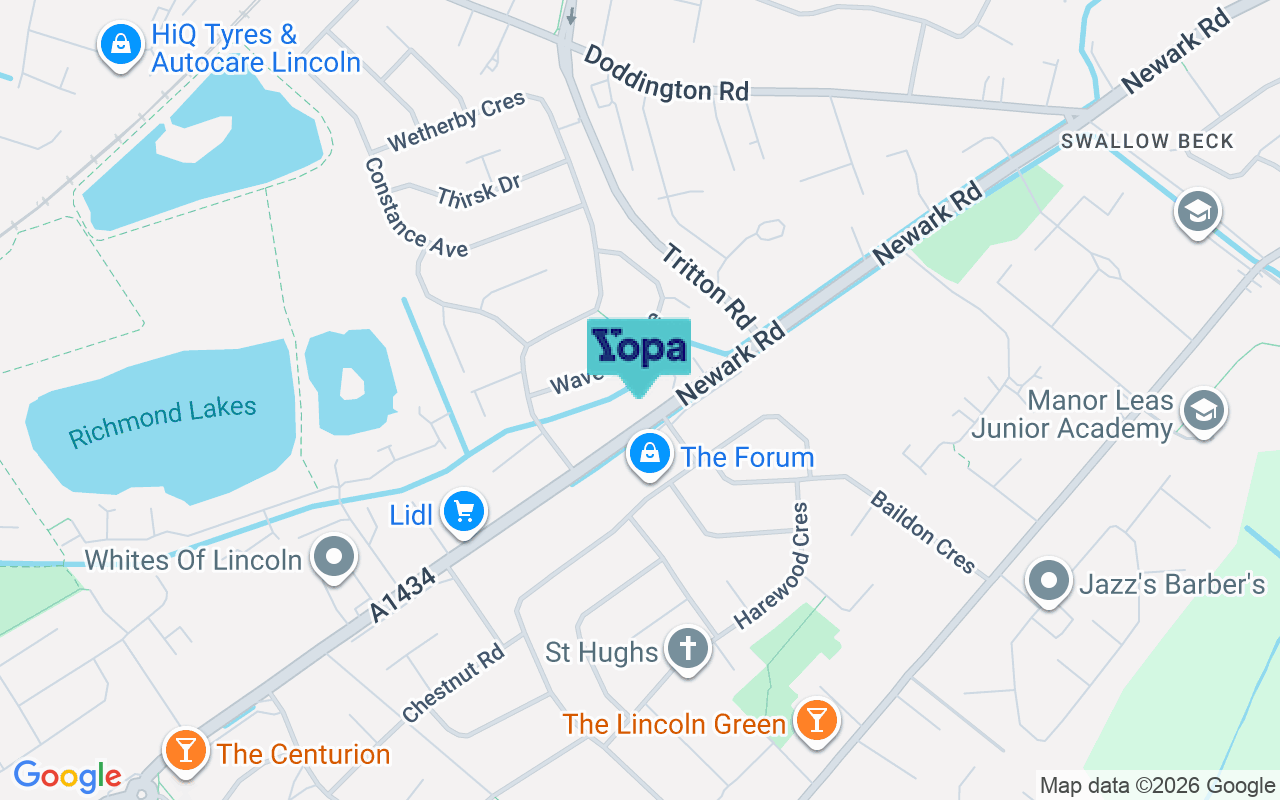 Map showing the location of LN6 8RB