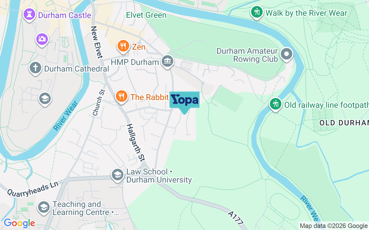 Map showing the location of DH1 3BL