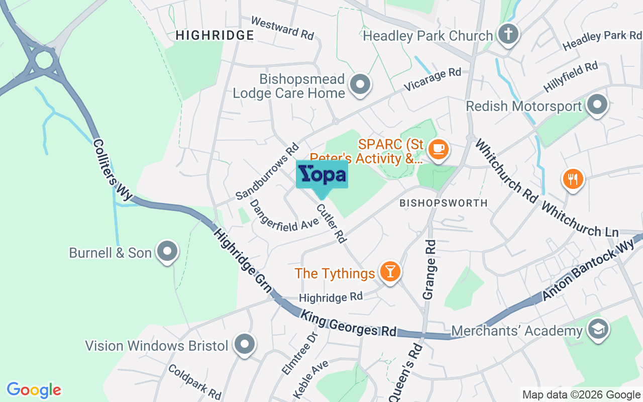 Map showing the location of BS13 8DY