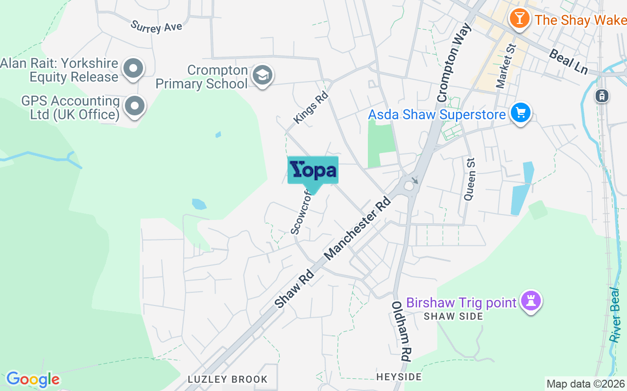 Map showing the location of OL2 7BB